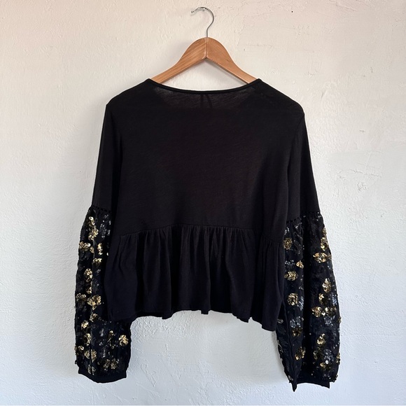 Anthropologie Sequined Top in Black - Picture 4 of 8